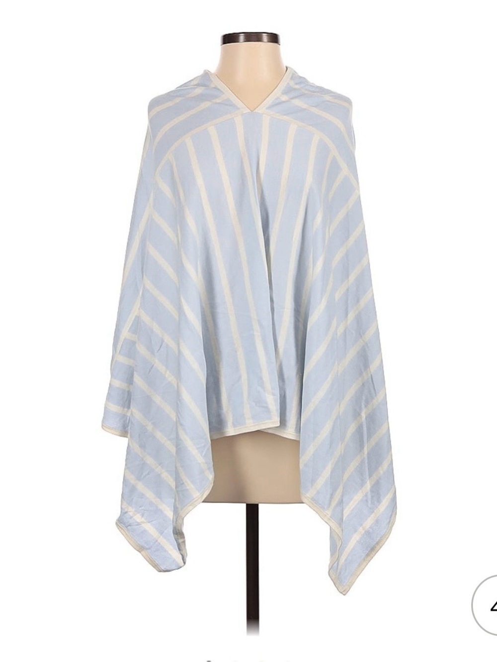 Jonathan Adler Pale Blue and Cream Striped Hooded Cape